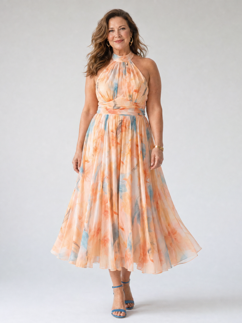Vestido midi Elin halter suave