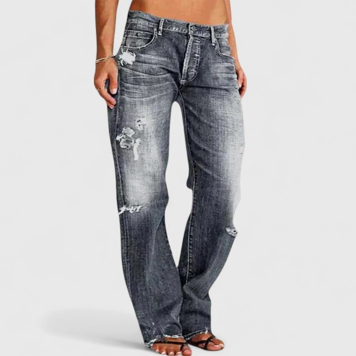 Calças de Ganga de Estilo Elegante feminino
