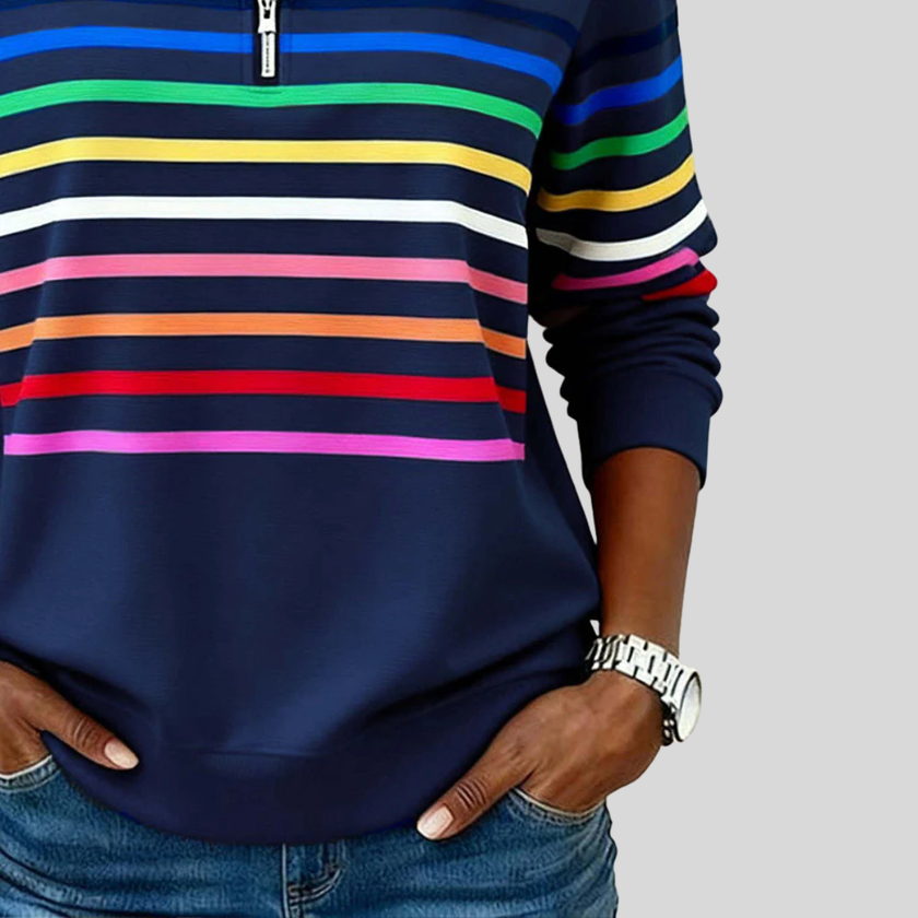 Prismette — Camisola às riscas com fecho curto