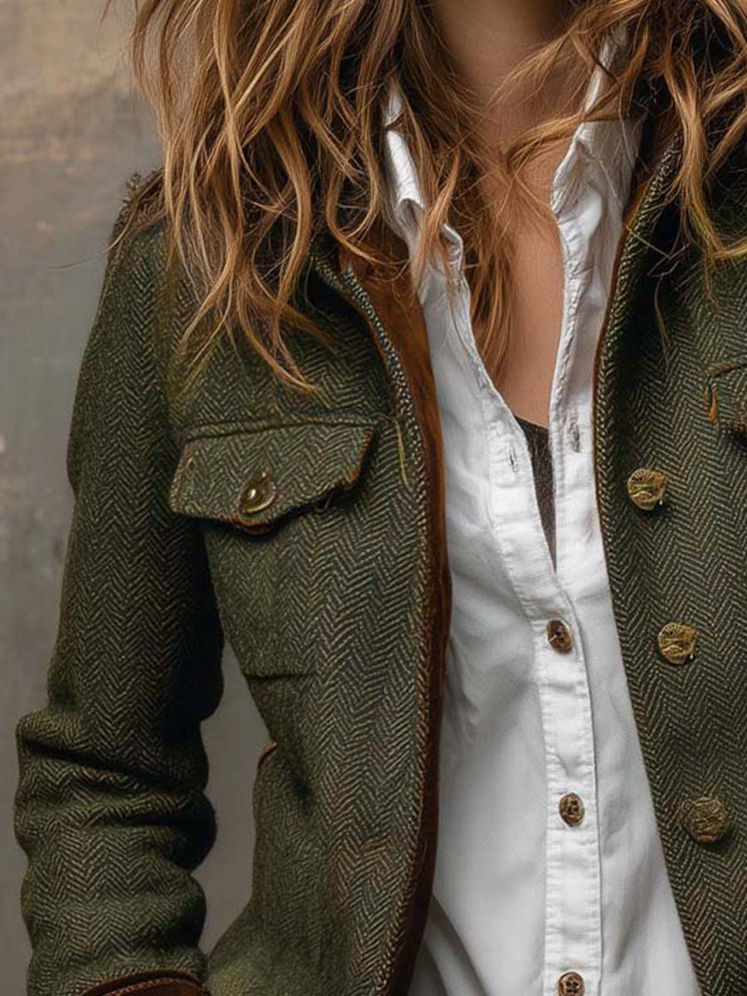 Dolores - Blazer de Sarja com Detalhe em Contraste