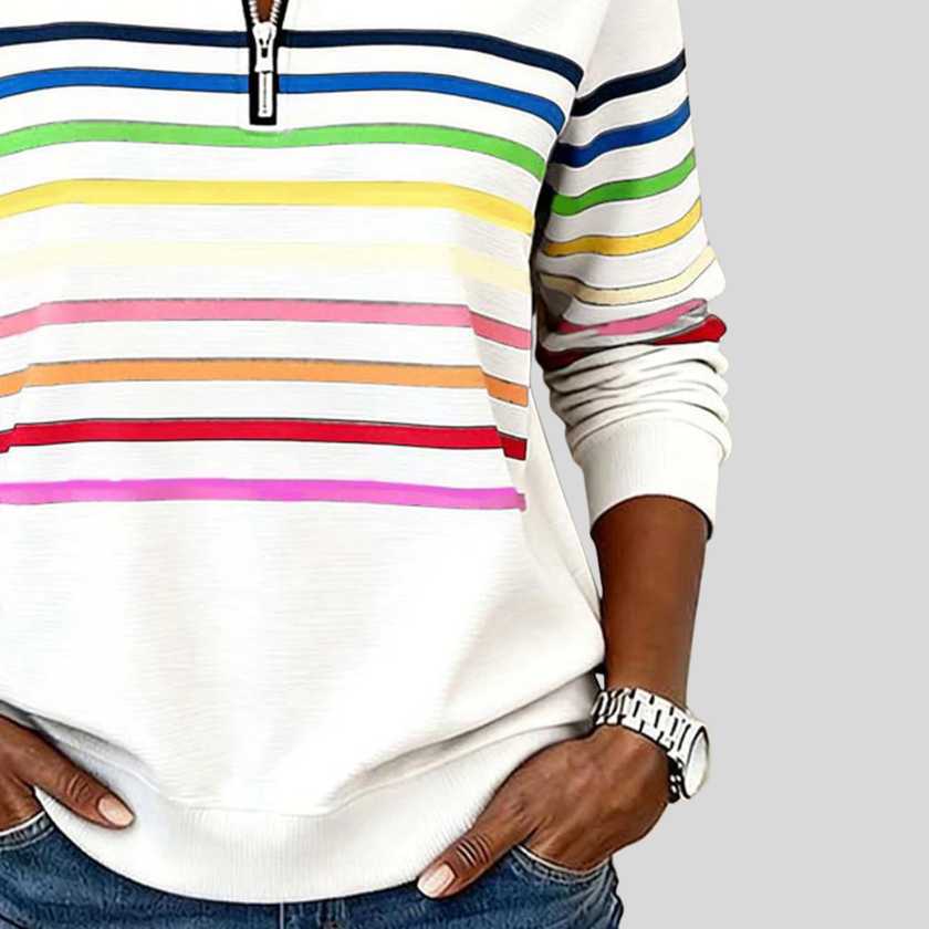 Prismette — Camisola às riscas com fecho curto