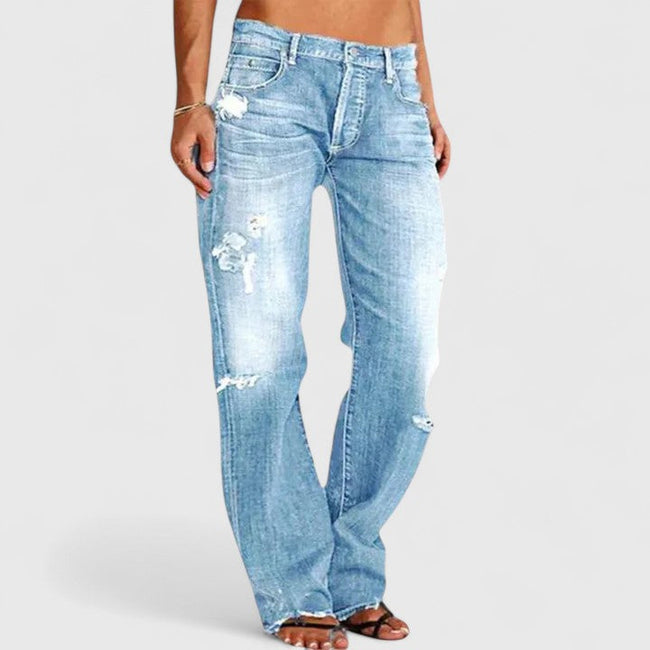 Calças de Ganga de Estilo Elegante feminino