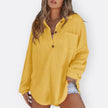 Blusa Túnica Leve Decote V com Botões feminino