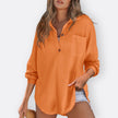 Blusa Túnica Leve Decote V com Botões feminino