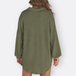 Blusa Túnica Leve Decote V com Botões feminino
