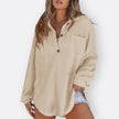 Blusa Túnica Leve Decote V com Botões feminino