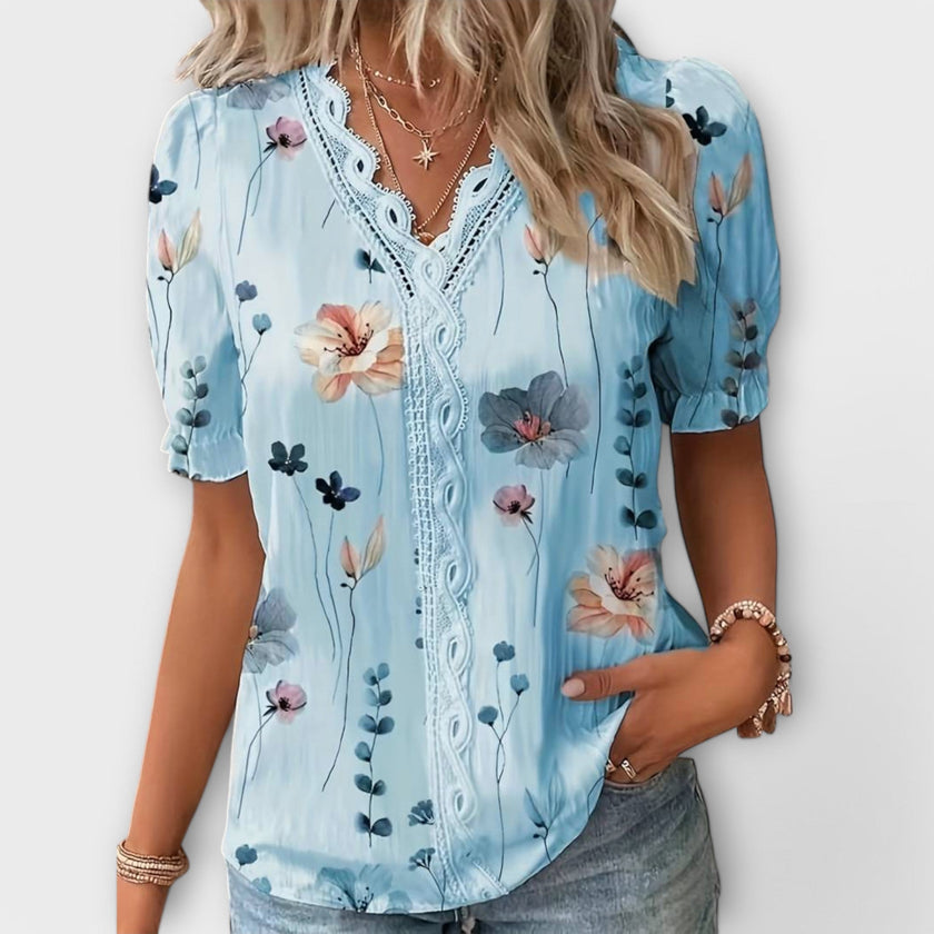Blusa com decote em V feminino