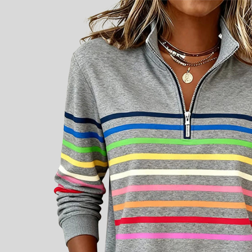 Prismette — Camisola às riscas com fecho curto