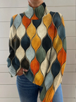 Elinor — Camisola de gola subida com padrão geométrico