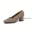 Mirela – Sapatos de salto bloco com linhas minimalistas