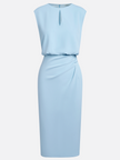 Helena | Vestido Midi Drapeado de Elegância Intemporal