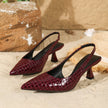Mara – Sapatos slingback com textura serpente