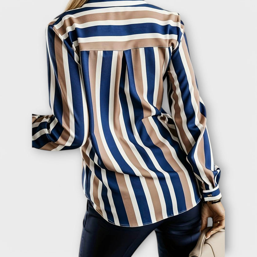 Blusa casual às riscas feminino