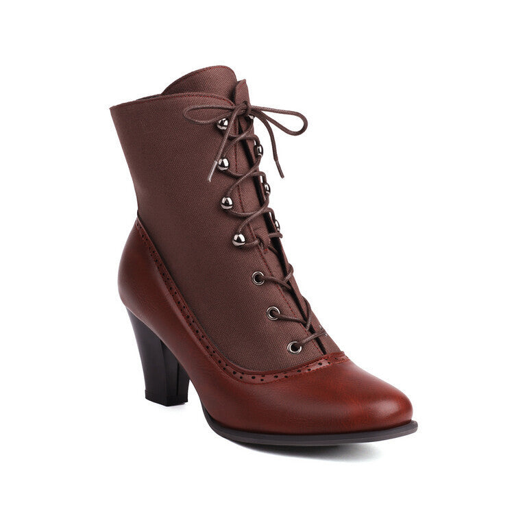 Solange – Botins retro com atacadores e salto