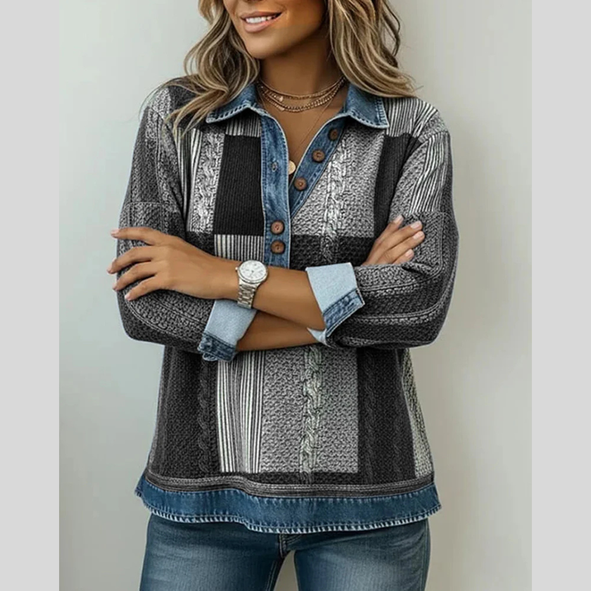 Meridell — Camisola em blocos de cor com padrão