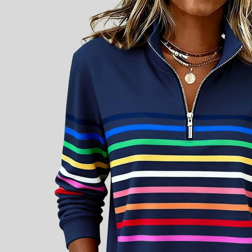 Prismette — Camisola às riscas com fecho curto