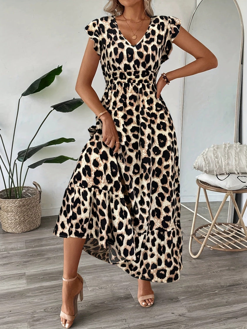 Candida - Vestido maxi barroco com decote em V