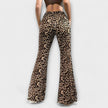 Calças com corte de leopardo feminino
