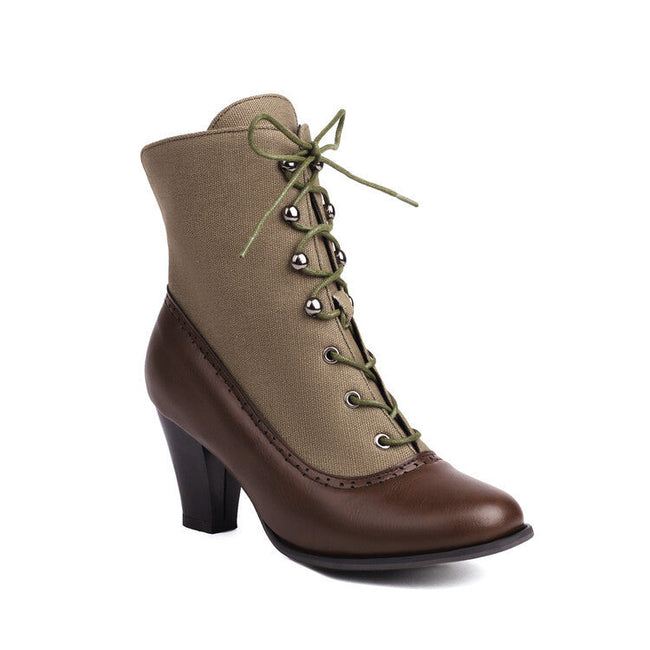 Solange – Botins retro com atacadores e salto