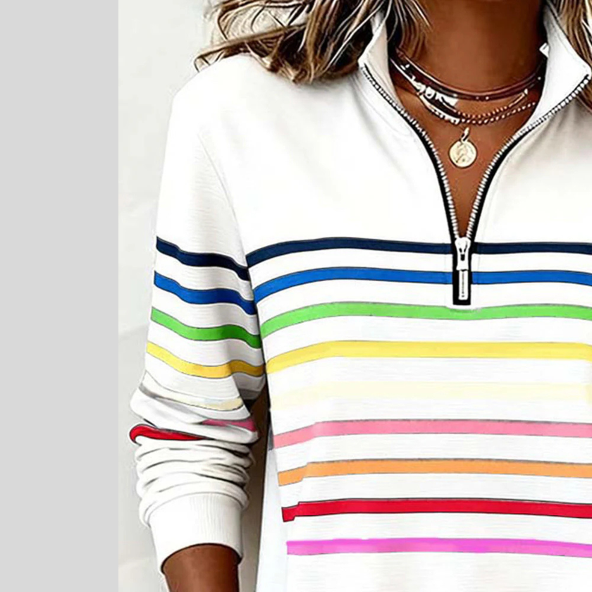 Prismette — Camisola às riscas com fecho curto