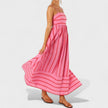 Vestido comprido às riscas feminino