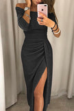 Vestido chique ombros descobertos feminino
