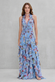 Alice | Vestido Maxi Floral com Decote Cruzado