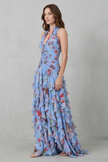Alice | Vestido Maxi Floral com Decote Cruzado