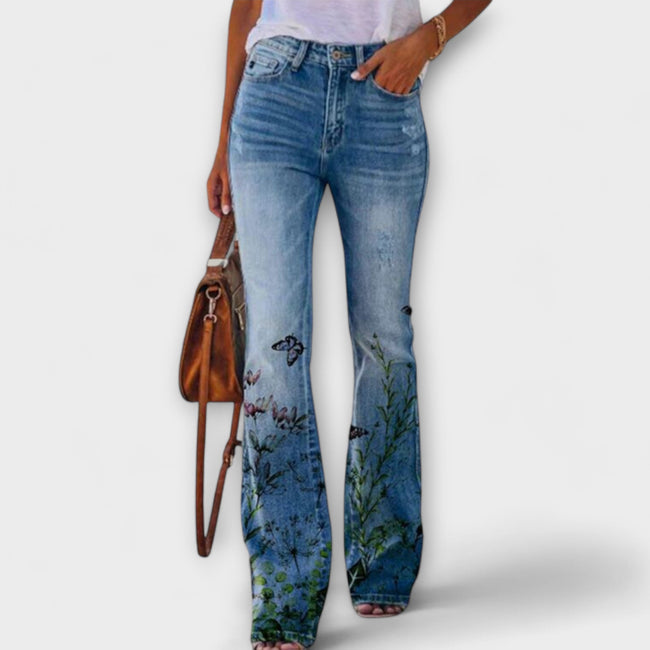 Calças com flores feminino