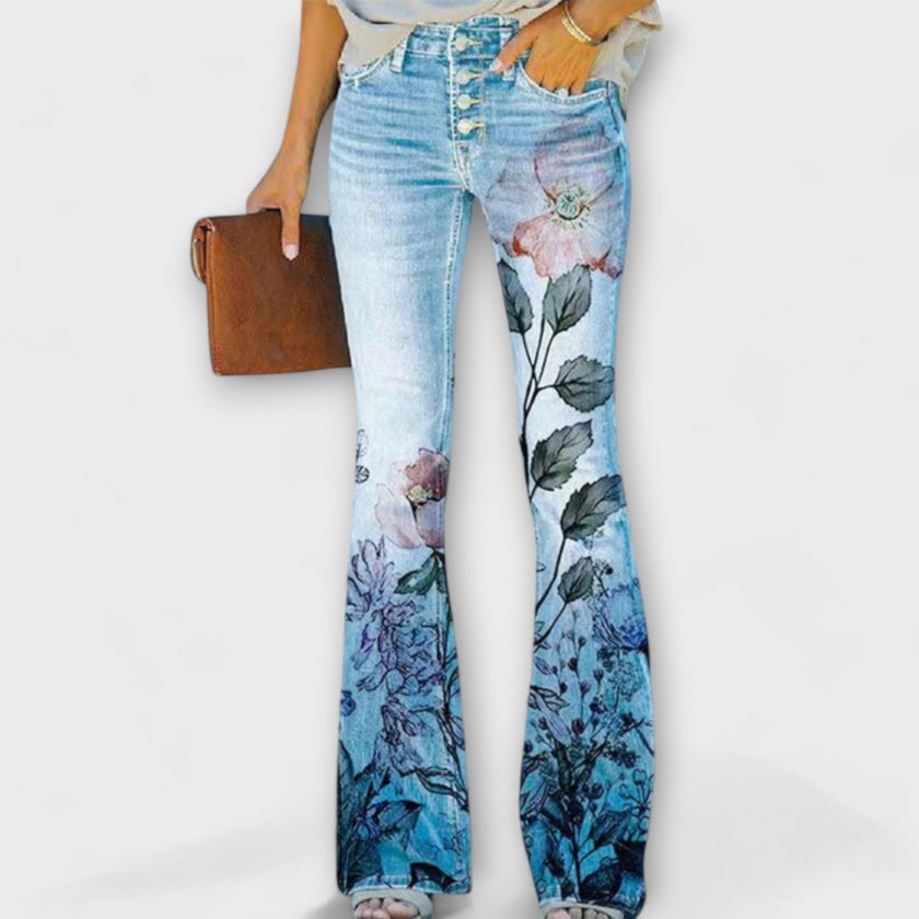 Calças com flores feminino