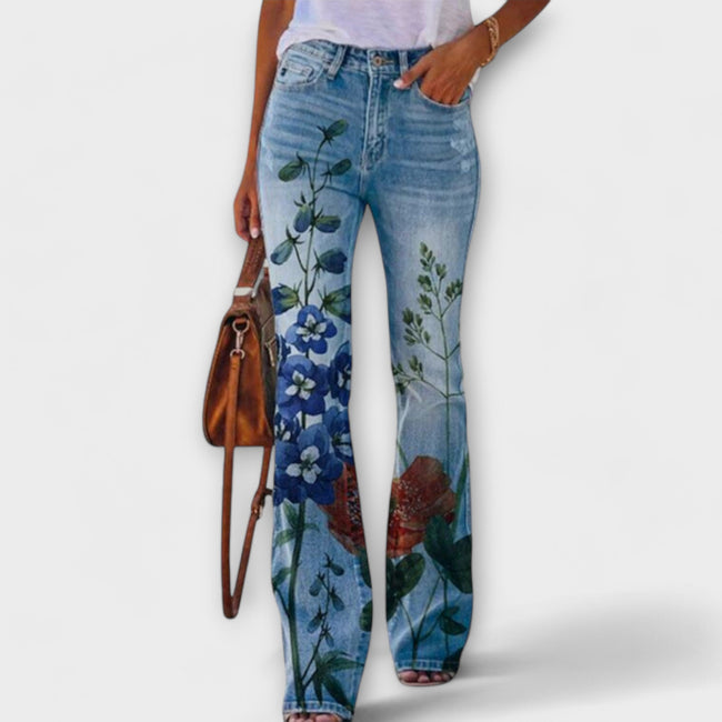 Calças com flores feminino