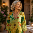 Fiorella — Vestido Floral Fluido com Bainha Assimétrica