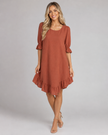 Leonor | Vestido Fluido com Folhos