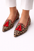 Gelly - Sapatilha de Leopardo com Bico Fino e Borla
