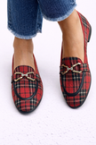 Rowan - Mocassim Xadrez com Fivela de Strass