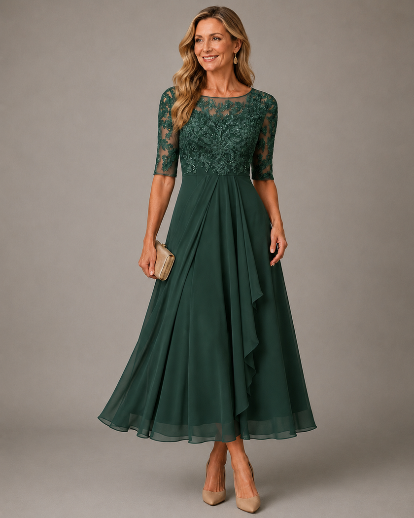 Mirela | Vestido Midi de Renda