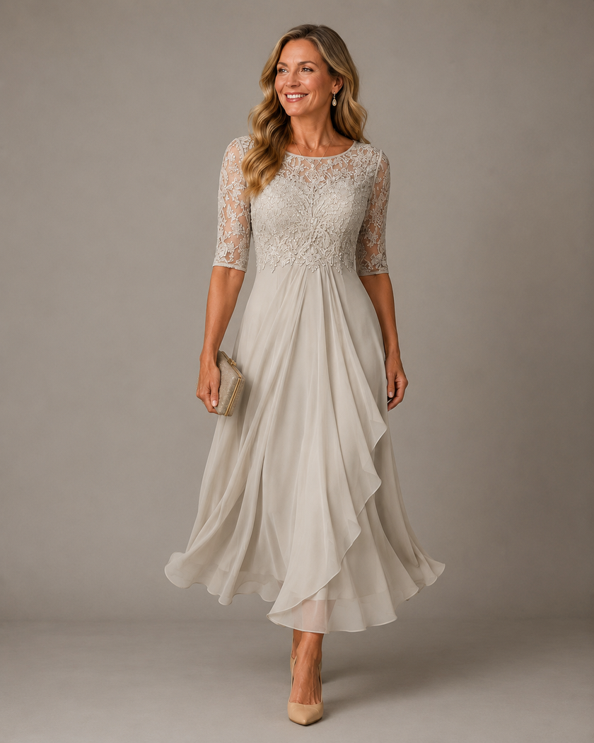 Mirela | Vestido Midi de Renda