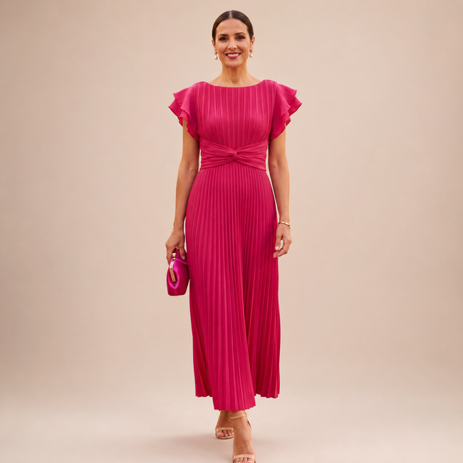 Valentina - Vestido Midi Plissado, Elegância para o Verão!