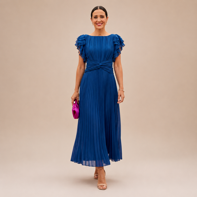 Valentina - Vestido Midi Plissado, Elegância para o Verão!