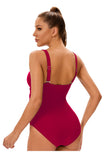 Maiô Feminino Modelador – Decote em V com Drapê Afinador