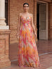 Julieta | Vestido Maxi Floral com Decote Cruzado
