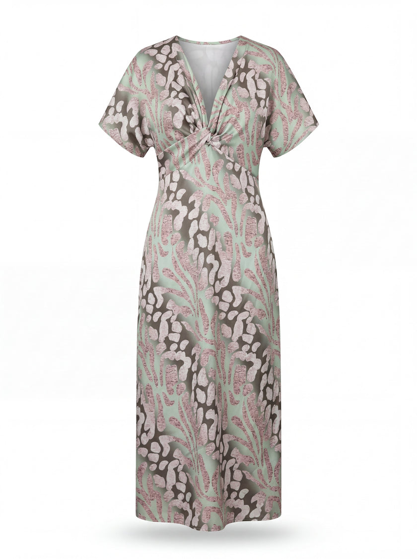 Francisca | Vestido Midi Estampado de Corte Fluido