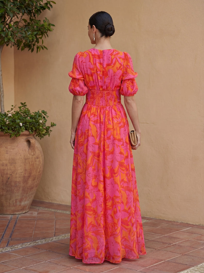 Valentina | Vestido Maxi Floral de Caimento Elegante