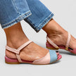Roselina - Asymmetrische rosa Sandalen im Color-Block-Stil feminino