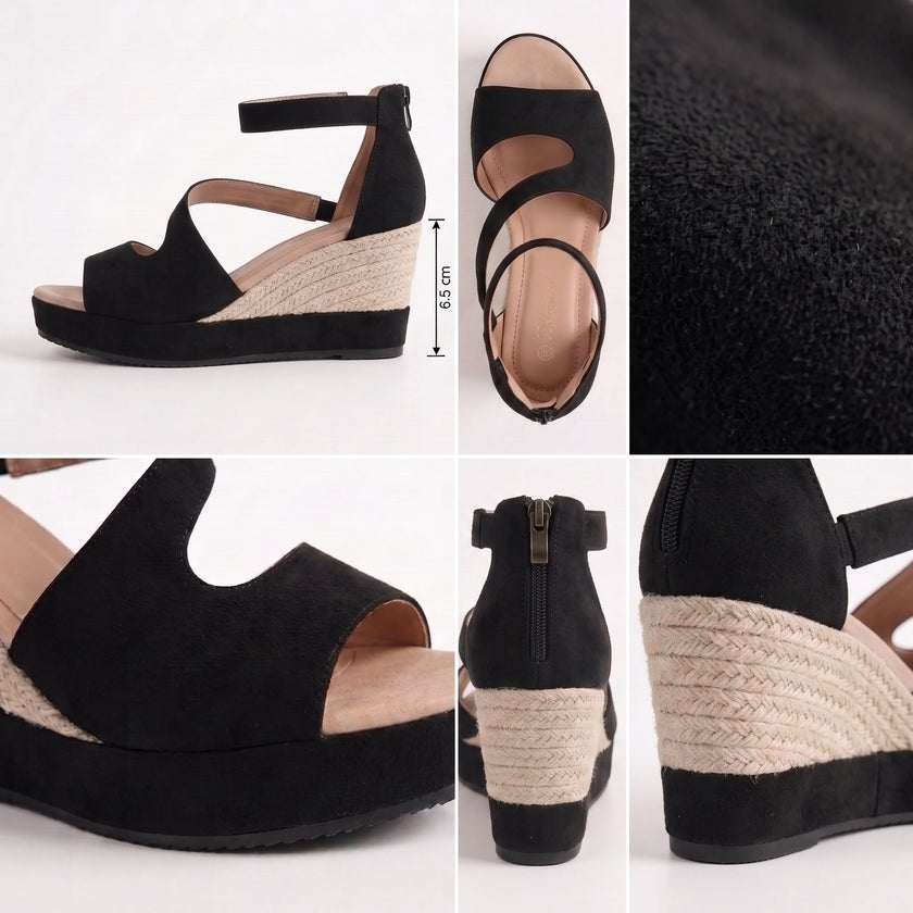 Heloísa – Sandálias de cunha em estilo espadrille