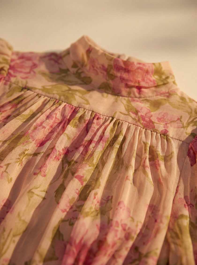 Matilde | Vestido Maxi Floral de Gola Alta