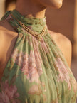 Leonor | Vestido Maxi Halter com Estampado Floral