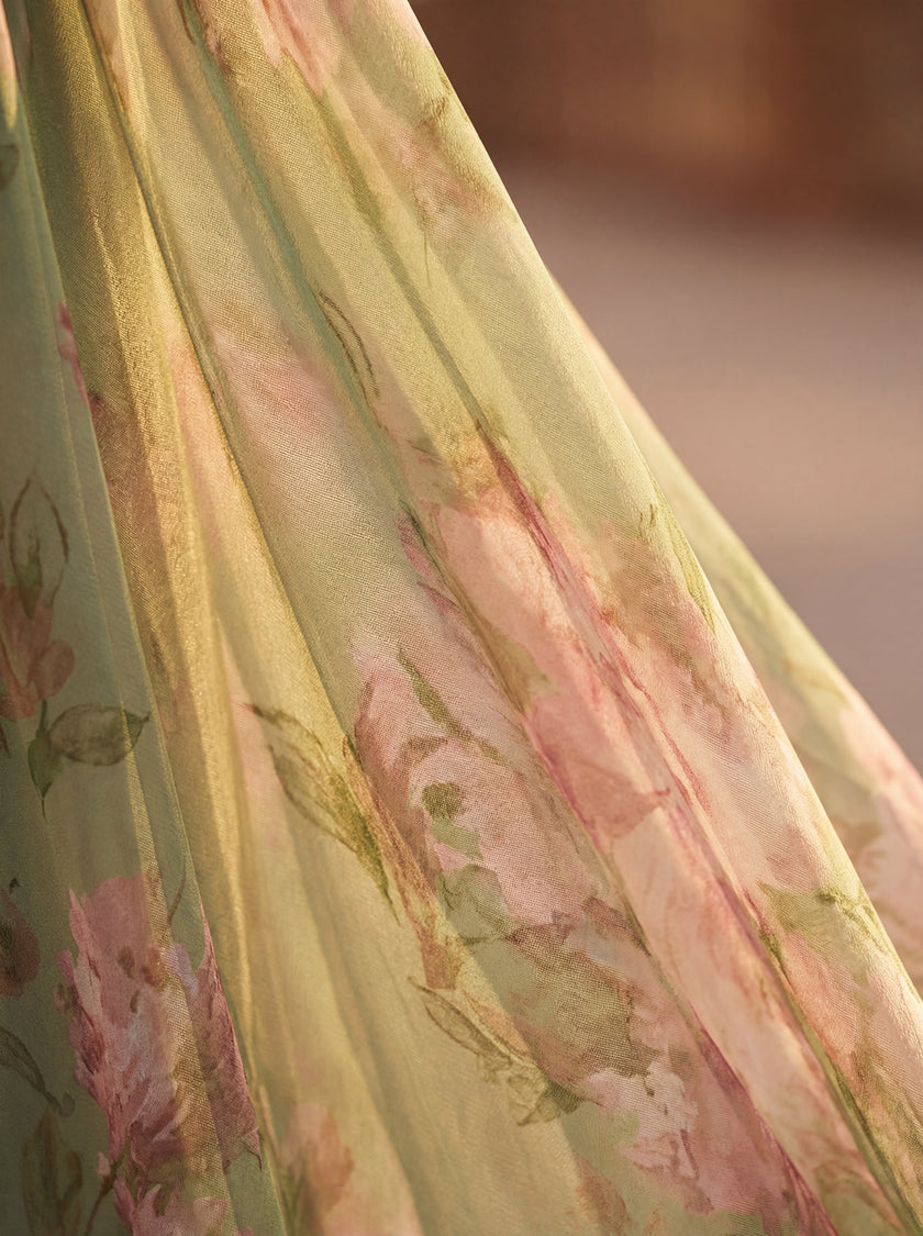 Leonor | Vestido Maxi Halter com Estampado Floral