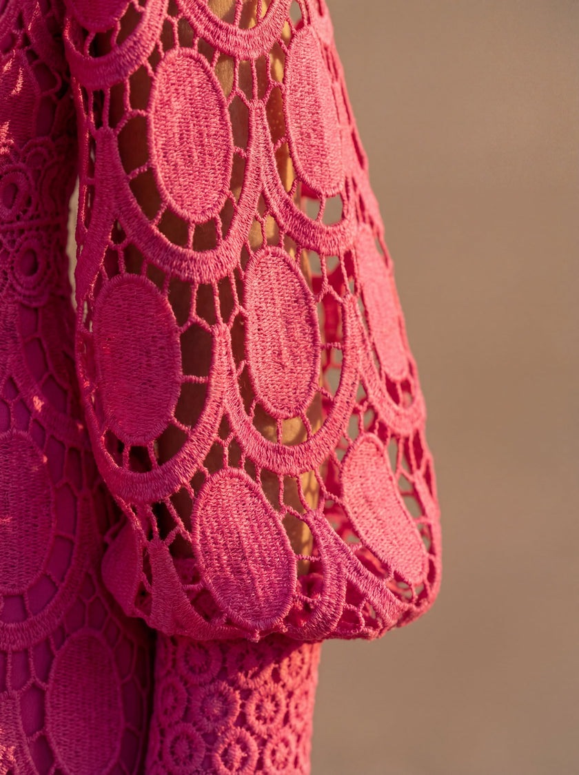 Constança | Vestido Midi Rendado para Cerimónia