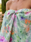 Emília | Vestido Midi Floral de Ombros Descobertos